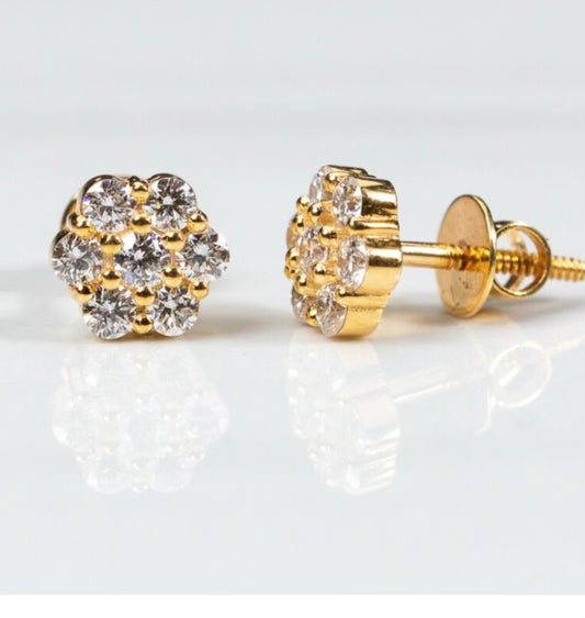 DIAMOND FLOWER CLUSTER EARRINGS